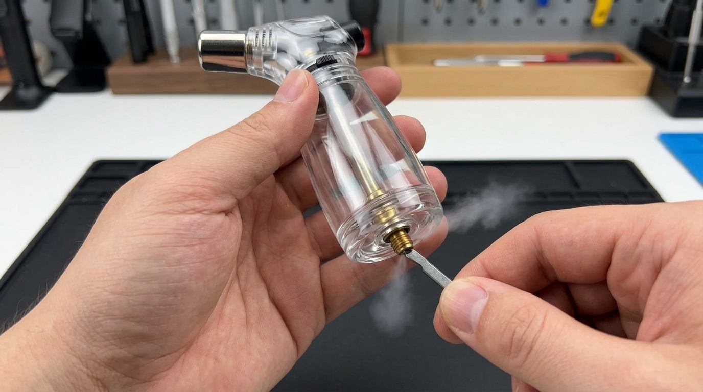 Butane Torch Lighters Refilling, Purging and Flame Adjustment.