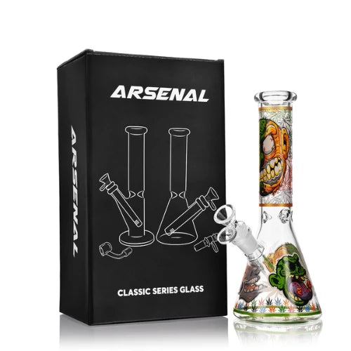 Arsenal - 10" Arsenal Glow in the Dark Zombie Beaker Bong - Bongs Canada