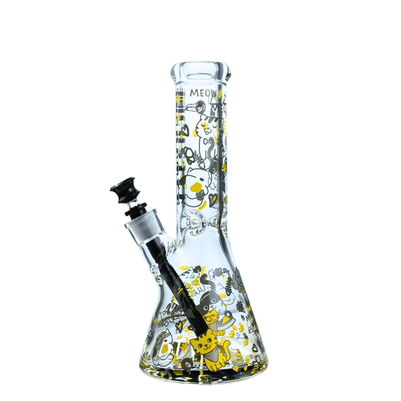 12" Castle Glass Kitty Beaker Bong (9mm)