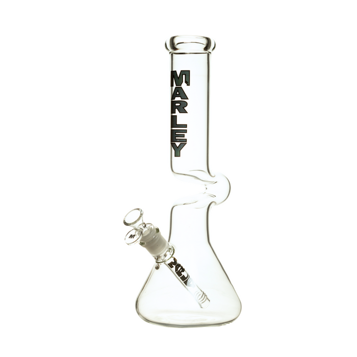 14" Marley Glass Curve Flow Beaker Bong - Gold - Bongs Canada