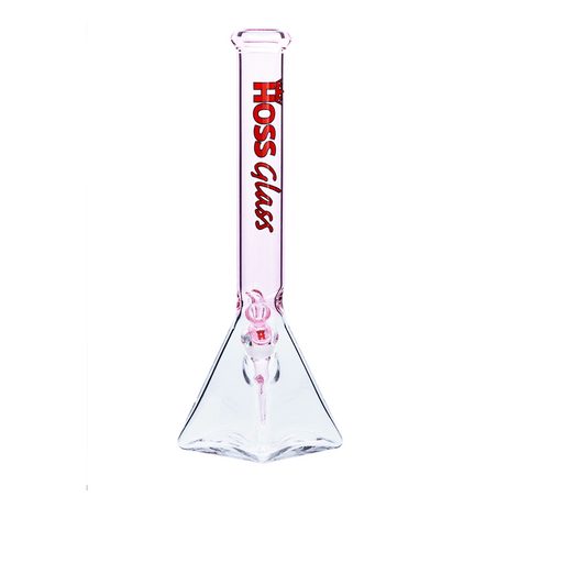 18" Hoss H056 (7mm) - Pyramid Half Colored Hoss Glass Bongs Canada