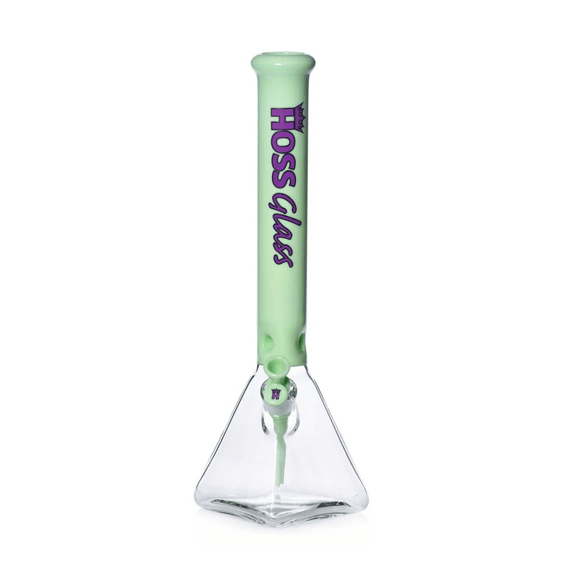 18" Hoss H056 (7mm) - Pyramid Half Colored Hoss Glass Bongs Canada