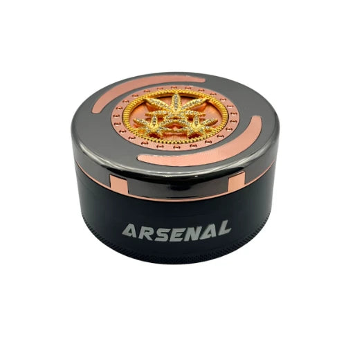 (1) Arsenal - Arsenal Gold Medallion 90mm 4-Pc Grinder - 3ct - Bongs Canada
