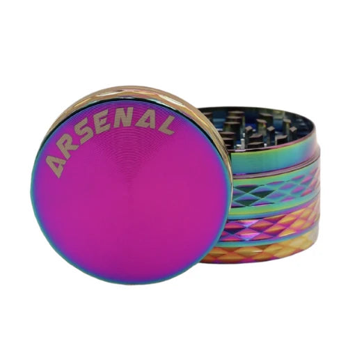 (1) Arsenal Glass - Arsenal Rainbow Wave 52mm 4-Pc Grinder - 3ct - Bongs Canada