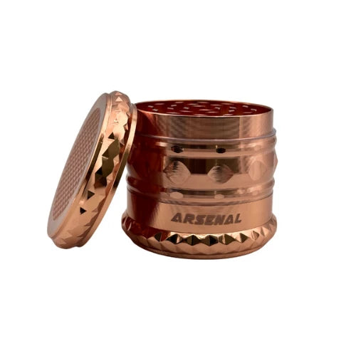 (1) Arsenal - Arsenal Shiny Ridged Diamond Hex 52mm 4-Pc Grinder - 3ct - Bongs Canada