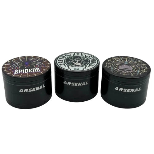 (1) Arsenal Glass - Arsenal Spider Mayhem 50mm 4-Pc Grinder - 3ct - Bongs Canada