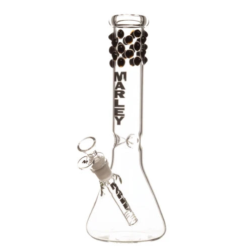 (1) Marley - 12" 5mm Bubble Beads Beaker Bong - Black - Bongs Canada