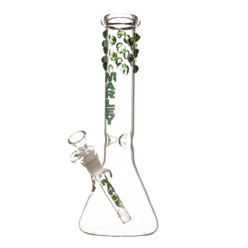 (1) Marley - 12" 5mm Bubble Beads Beaker Bong - Green - Bongs Canada