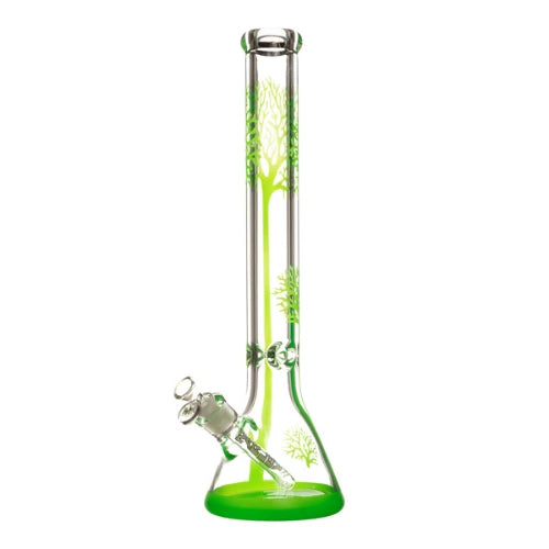 (1) Marley - 18" 9mm Clear Tree Beaker - Green - Bongs Canada