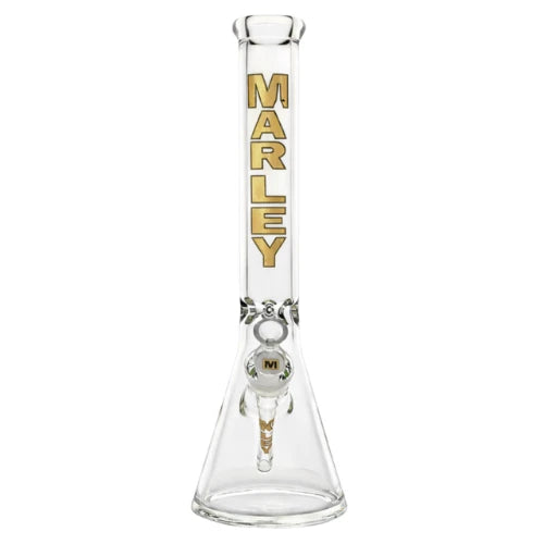 (1) Marley - Marley Premium Gold Decal Bong – 16” 7mm - Bongs Canada