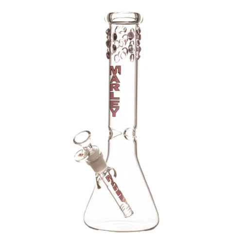 (1) Marley - 12" 5mm Bubble Beads Beaker Bong - Pink - Bongs Canada