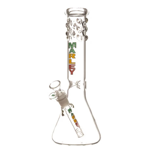 (1) Marley - 12" 5mm Bubble Beads Beaker Bong - Rasta - Bongs Canada
