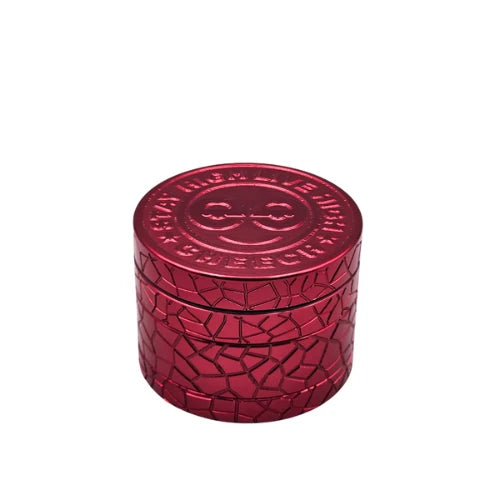 (1) Cheech - 63mm 4pc Retro Logo Grinder - Red - Bongs Canada