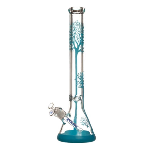 (1) Marley - 18" 9mm Clear Tree Beaker - Sky Blue - Bongs Canada