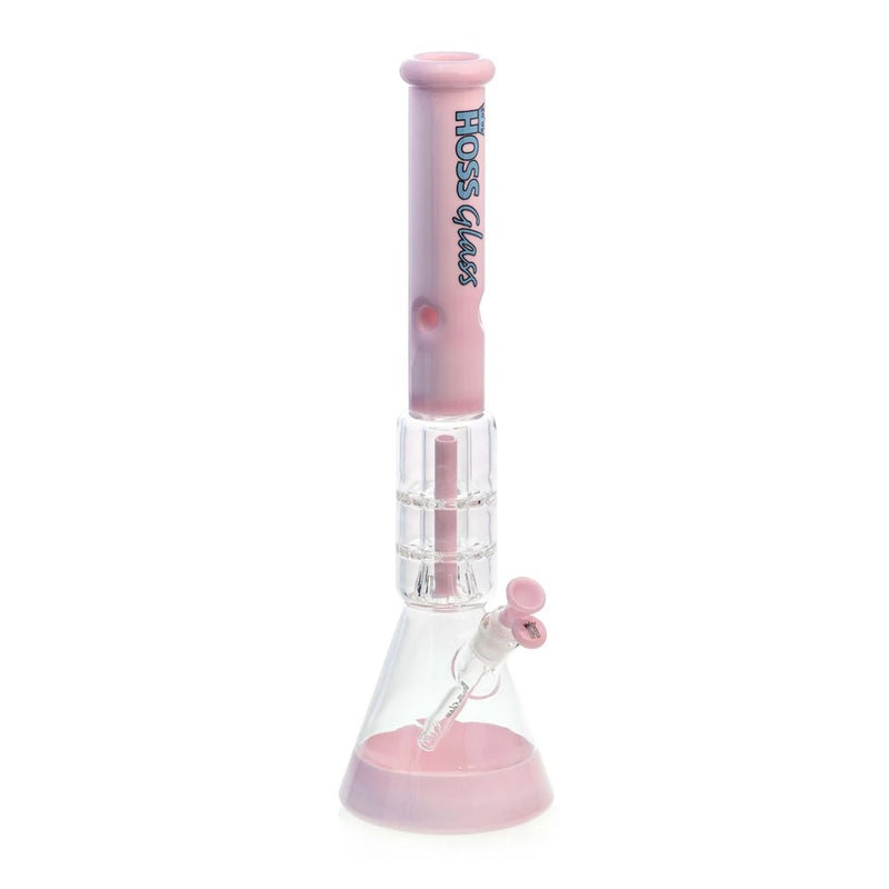 20" Hoss Glass YN1012C Colored Double Disk Percolator Beaker Bong Hoss Glass Bongs Canada