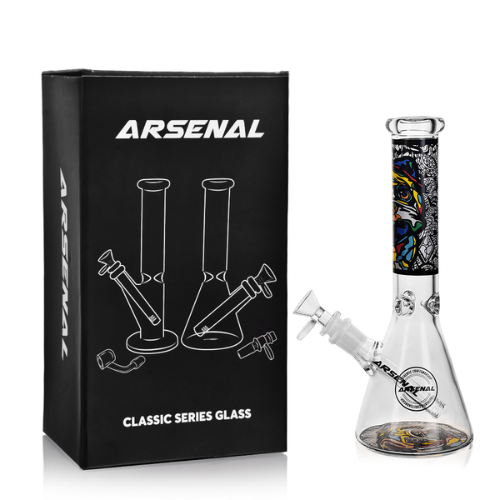 (2) Arsenal Glass - 10" 5mm Arsenal Mandala Lady Glass Bong -  Bongs Canada