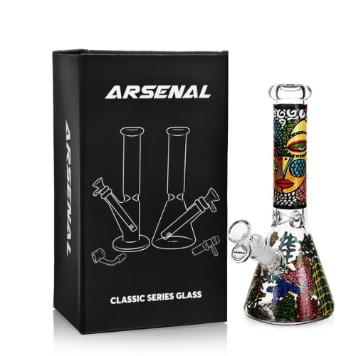 (2) Arsenal Glass - 10" 5mm Mandala Maiden Glass Bong -  Bongs Canada