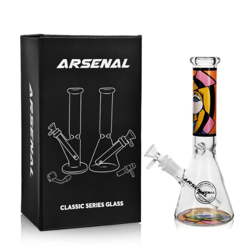 (2) Arsenal Glass - 10" 5mm Picasso's Spirit Glass Bong - Bongs Canada