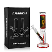(2) Arsenal Glass - 10" Arsenal Color Crest Straight Shooter - Bongs Canada