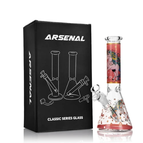 (2) Arsenal Glass - 10" Mystic Unicorn Beaker Bong - Bongs Canada