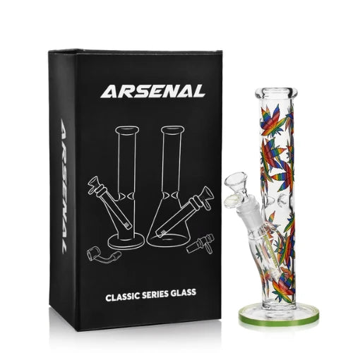(2) Arsenal – 10" Rainbow Leaf Straight Shooter – Bongs Canada
