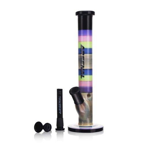 (2) Arsenal - 11.5” Aurora Stripe Tower Bong - Bongs Canada