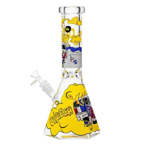 (2) Cheech - 12” 7mm Smokey Camper Decal Beaker Bong - Bongs Canada