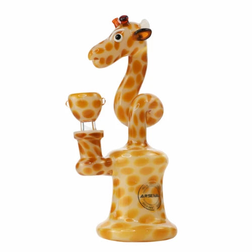 (2) Arsenal Glass - High Neck Giraffe Water Pipe 7” - Bongs Canada