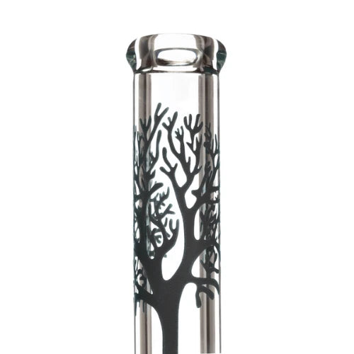 (2) Marley - 18" 9mm Clear Tree Beaker - Black - Bongs Canada