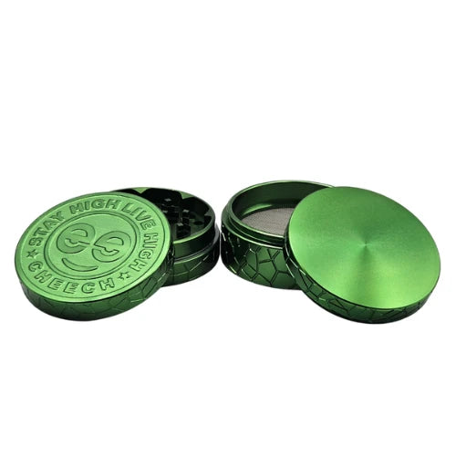 (2) Cheech - 63mm 4pc Retro Logo Grinder - Green - Bongs Canada