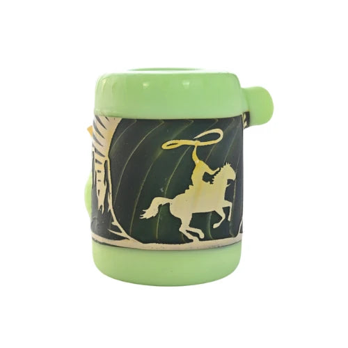 (2) Cheech - Sandblast Glass Handpipe - Green - Bongs Canada