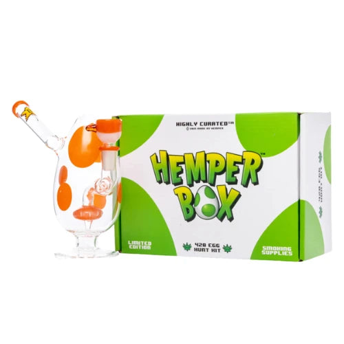 2 Hemper - 7” Spotted Egg Bong - Orange - Bongs Canada