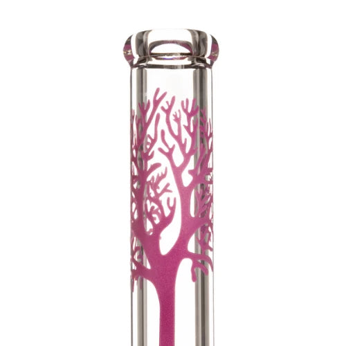 (2) Marley - 18" 9mm Clear Tree Beaker - Pink - Bongs Canada