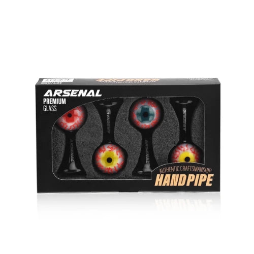Arsenal Glass - 3.9" Arsenal Bloodshot Vision Handpipe – 4ct - Bongs Canada