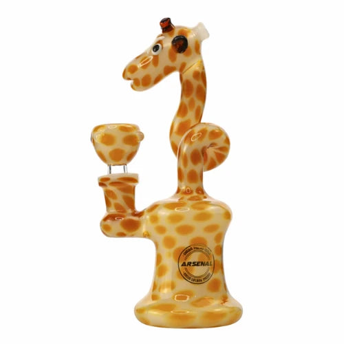 (3) Arsenal Glass - High Neck Giraffe Water Pipe 7” - Bongs Canada
