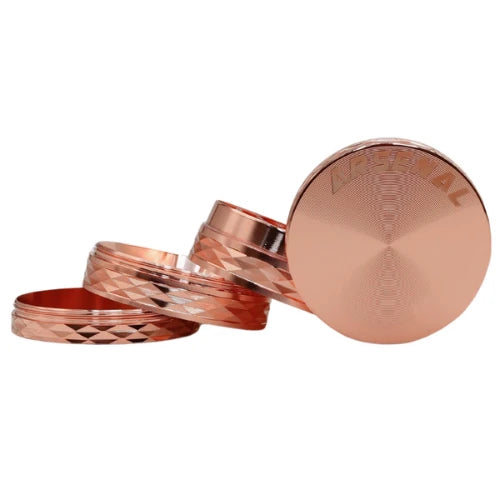 (3) Arsenal Glass - Arsenal Luxe Wave 52mm 4-Pc Grinder - Bongs Canada