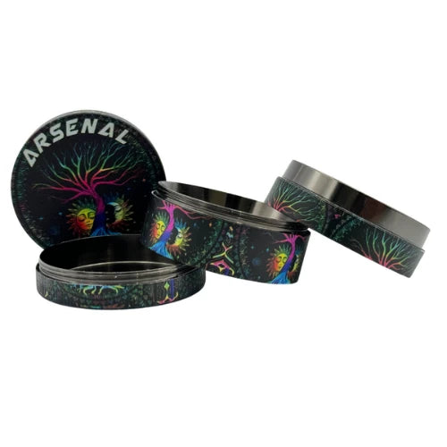 (3) Arsenal - Arsenal Spirit Tree 55mm 4-Pc Grinder - 3ct - Bongs Canada