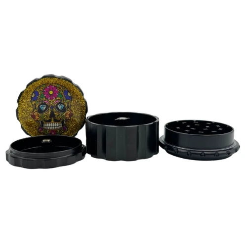 (3) Arsenal - Arsenal Sugar Skull Nebula 55mm 4-Pc Grinder – 3ct - Bongs Canada