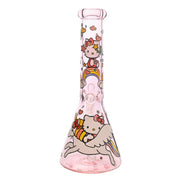 Pink Glass With Hello Kitty Decal Beaker Bong 5mm Thick (3)