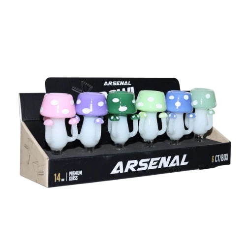 (5) Arsenal - 14mm Mushroom Cluster Glass Bowl 6ct - Bongs Canada