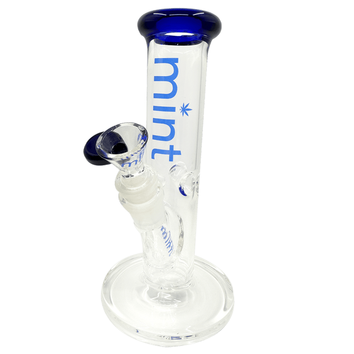 8" Mint Stubby Straight Tube Bong - Blue -Mint Glass Bongs Canada