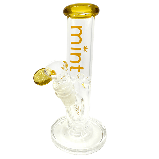 8" Mint Stubby Straight Tube Bong - Gold - Mint Glass Bongs Canada