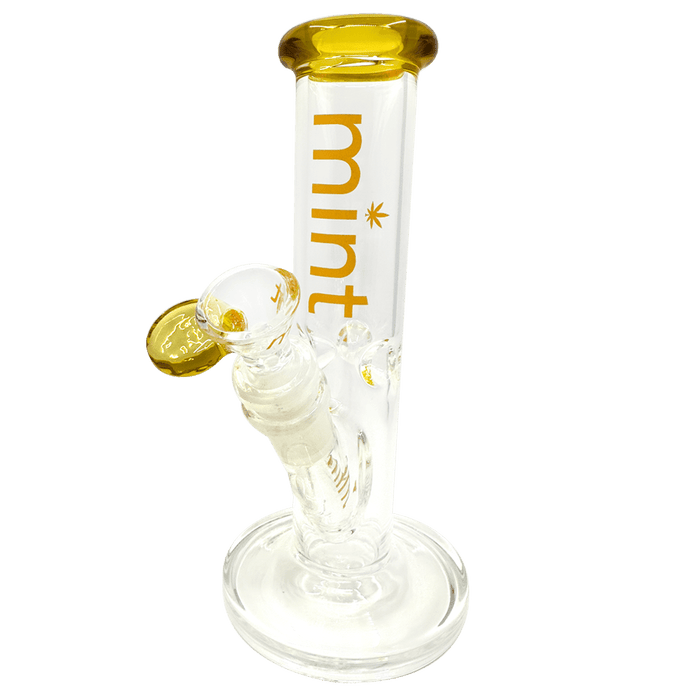8" Mint Stubby Straight Tube Bong - Gold - Mint Glass Bongs Canada