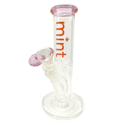 8" Mint Stubby Straight Tube Bong - Pink -Mint Glass Bongs Canada