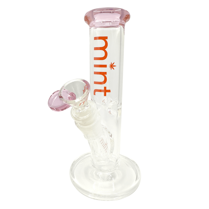 8" Mint Stubby Straight Tube Bong - Pink -Mint Glass Bongs Canada