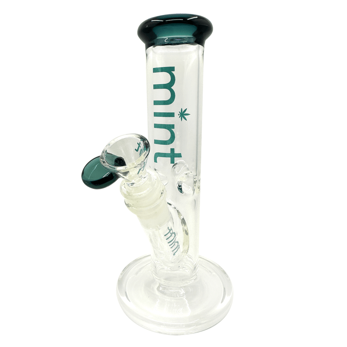 8" Mint Stubby Straight Tube Bong - Teal - Mint Glass Bongs Canada