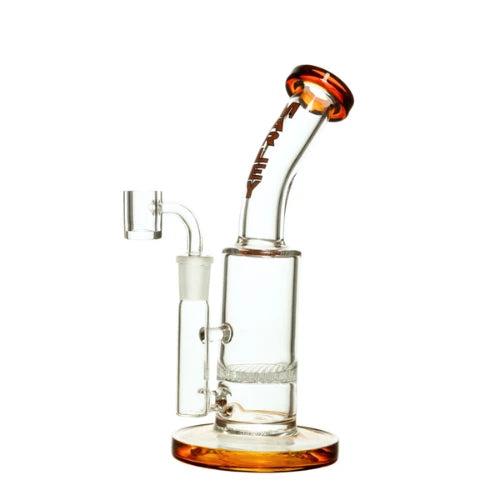 Marley - 9" Marley barrel showerhead Dab Rig - Amber - Bongs Canada