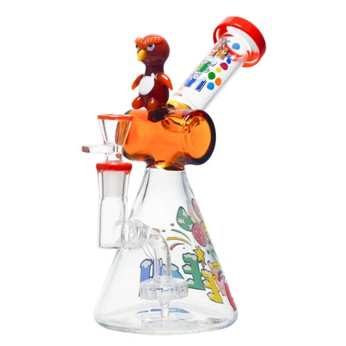 Cheech - 9 Inch Happy Bird Waterpipe - Amber - Bongs Canada