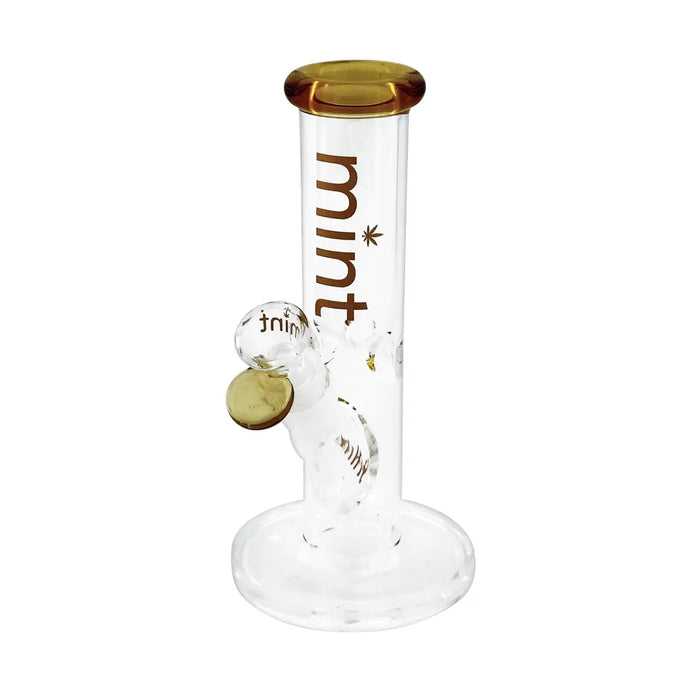 8" Mint Glass Stubby Straight Tube Bong