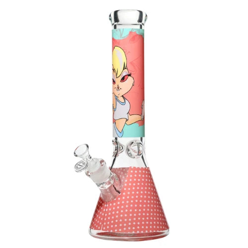 Arsenal brand 14 inch tall bunny theme decal beaker bong made with 7mm thick glass (1)